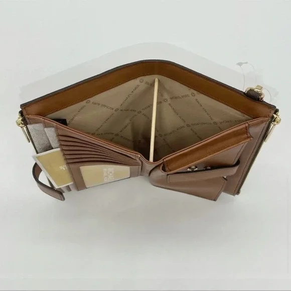 Michael Kors Large Double Zip Wallet Wristlet Brown (NWT) - Picture 8 of 9